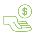 Hand with money icon